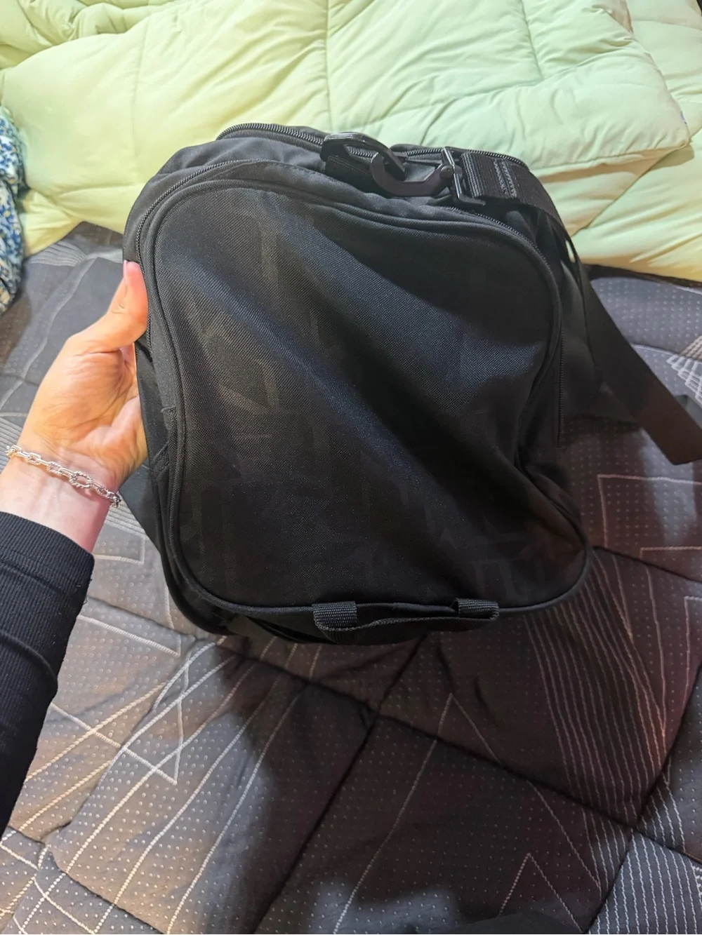 Nike Black Duffel with Iridescent Swoosh